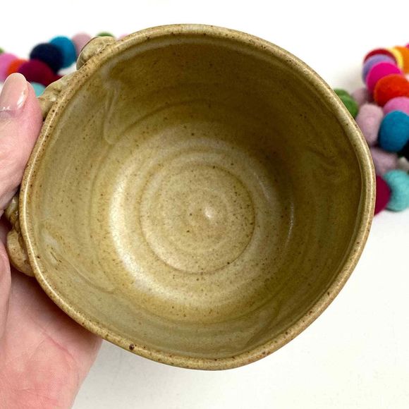 Studio Art Pottery Vintage Small Bowl with Handle Signed & Dated Bryan '93 Dip - Picture 8 of 9